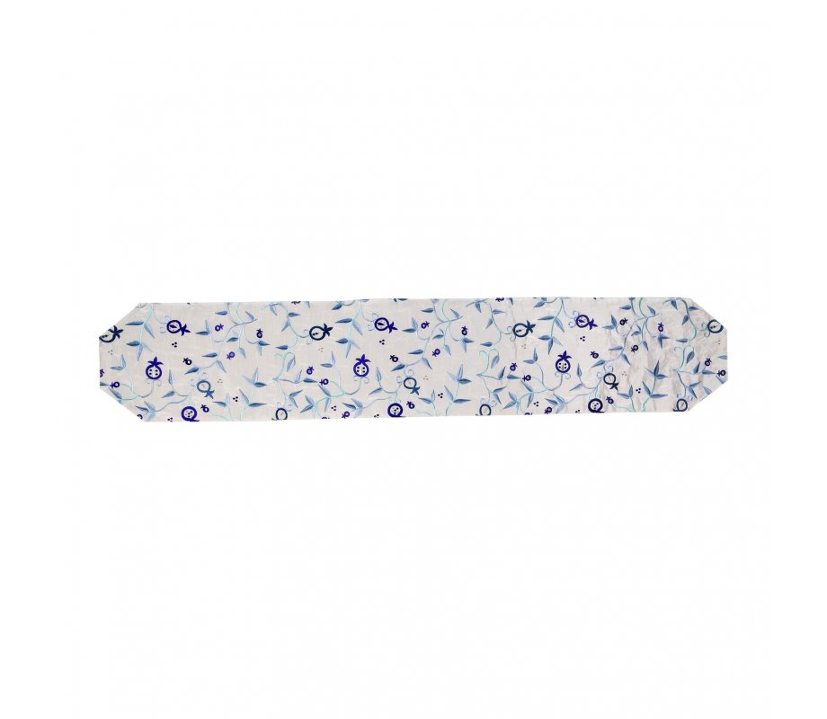 Yair Emanuel Table Runner - Blue Pomegranates Design