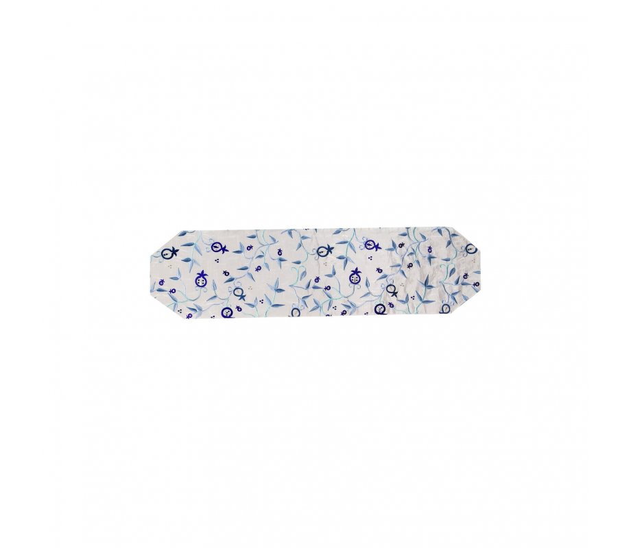 Yair Emanuel Table Runner - Blue Pomegranates Design