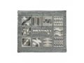 Yair Emanuel Tallit and Tefillin Bag, Embroidered Squares and Shapes - Silver