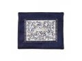 Yair Emanuel Tallit and Tefillin Bag Set, Embroidered Pomegranate Vines - Blue