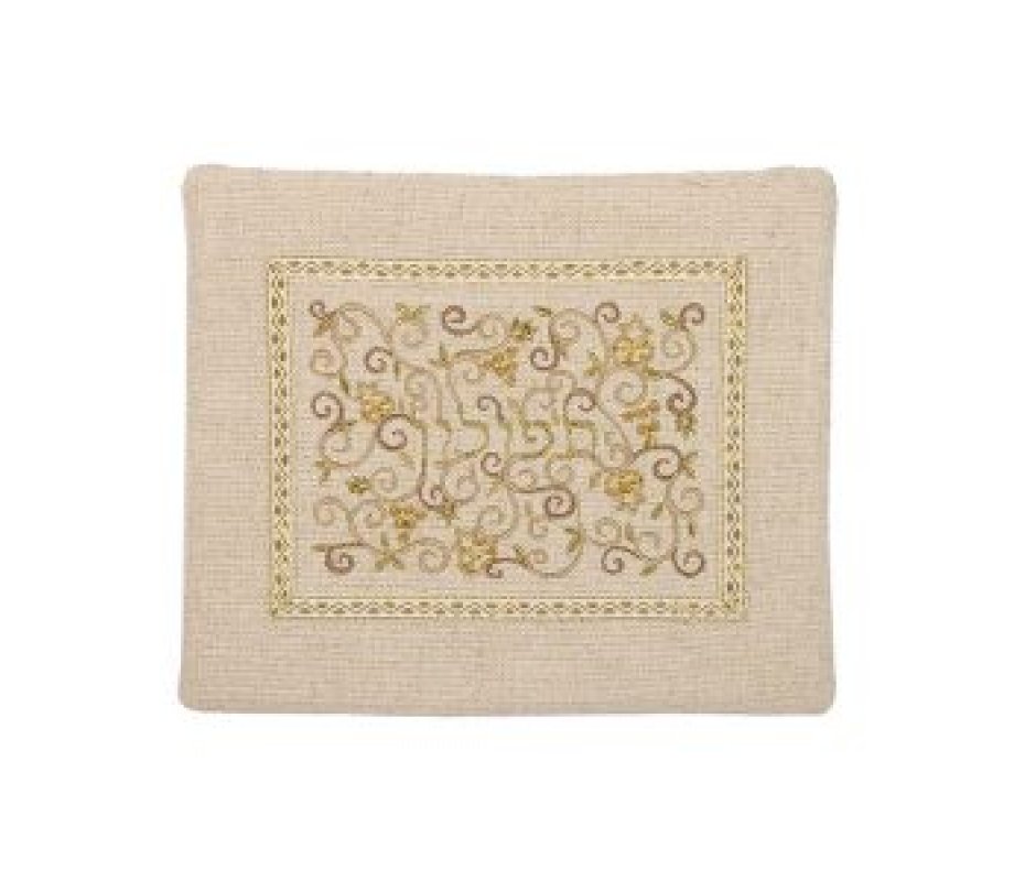 Yair Emanuel Tallit and Tefillin Bags, Sold Separately Embroidered Pomegranate Vines - Gold