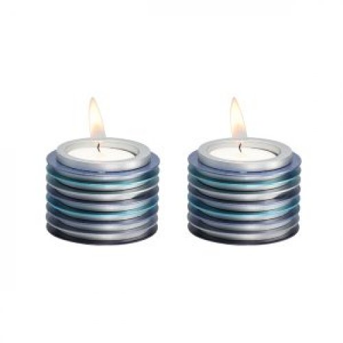 Yair Emanuel Tea Light Candlesticks - Stacked Discs