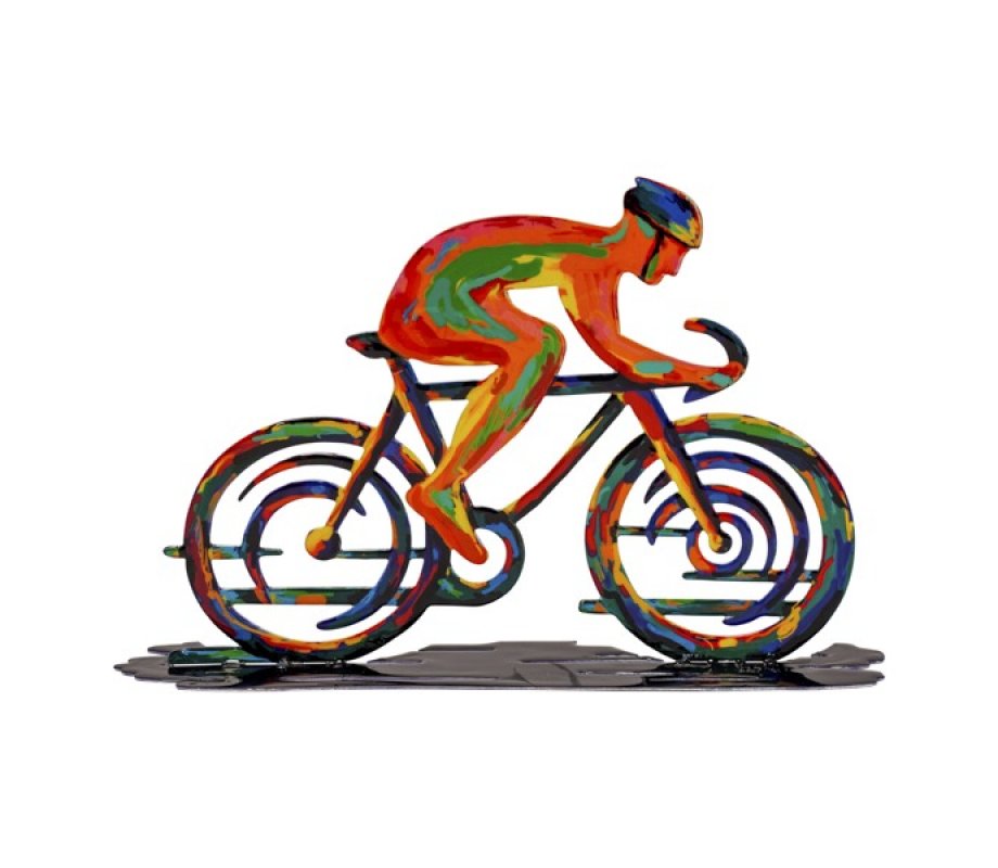 Yair Emanuel Two Sided Table Sculpture – Bicyclist