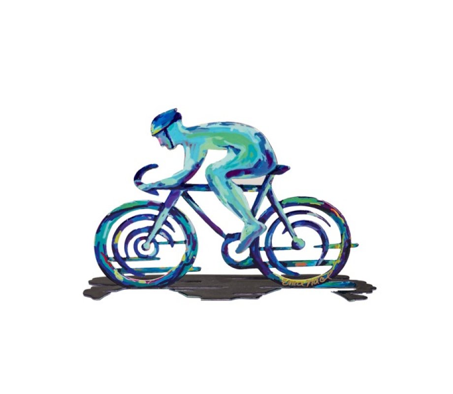 Yair Emanuel Two Sided Table Sculpture – Bicyclist