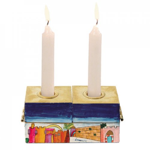 Yair Emanuel Two-In-One Menorah & Shabbat Candlesticks - Jerusalem