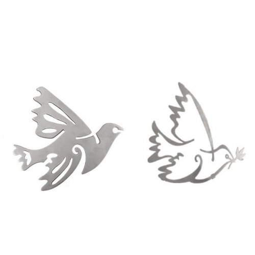 Yair Emanuel Two-in-One Anodized Aluminum Trivet - Dove of Peace