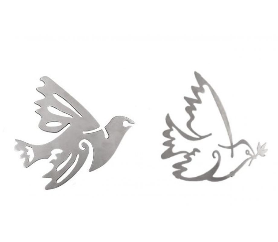 Yair Emanuel Two-in-One Anodized Aluminum Trivet - Dove of Peace