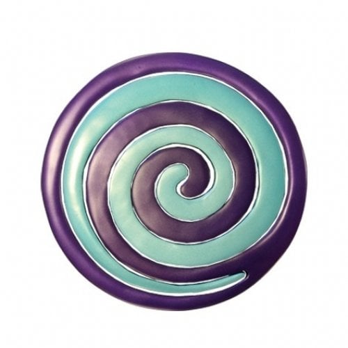 Yair Emanuel Two-in-One Blue and Violet Anodized Aluminum Trivet - Swirls