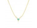 Yellow or Rose Gold Plated Sterling Silver with Green and White Zircons Pendant