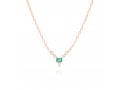 Yellow or Rose Gold Plated Sterling Silver with Green and White Zircons Pendant