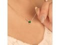 Yellow or Rose Gold Plated Sterling Silver with Green and White Zircons Pendant