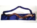 Yemenite Shofar Pouch Blue Velvet - Silver Embroidered Jerusalem Image