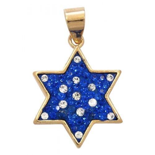 Zircon Blue Sapphire Star of David Pendant