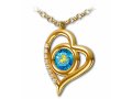 Zodiac Heart Pendant Capricorn Necklace 24k Gold Plated by Nano Jewelry
