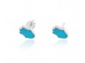 aJudaica Light Blue Opal Hamsa stud Earrings